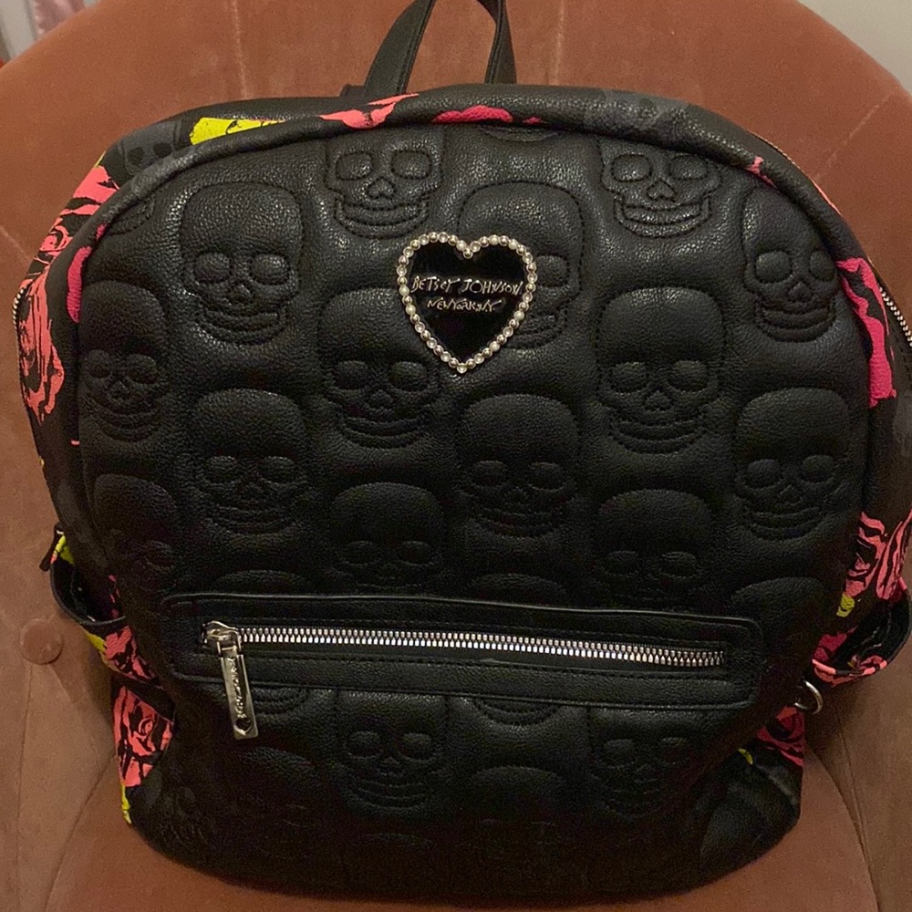 Extra-large Betsey Johnson Backpack & matching pouch